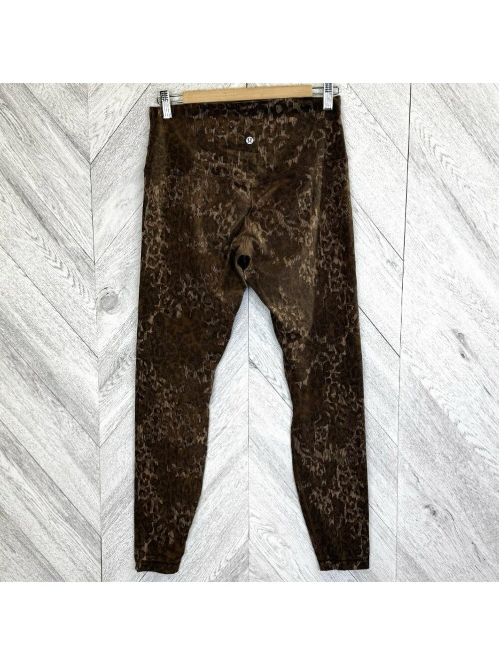 Lululemon Align HR Leggings 28" Size 10 Leopard Print Rare Brown Yoga Gym